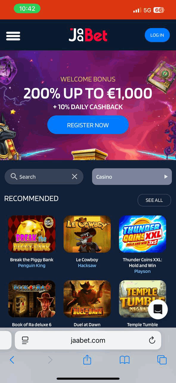 JaaBet Casino — mobiel